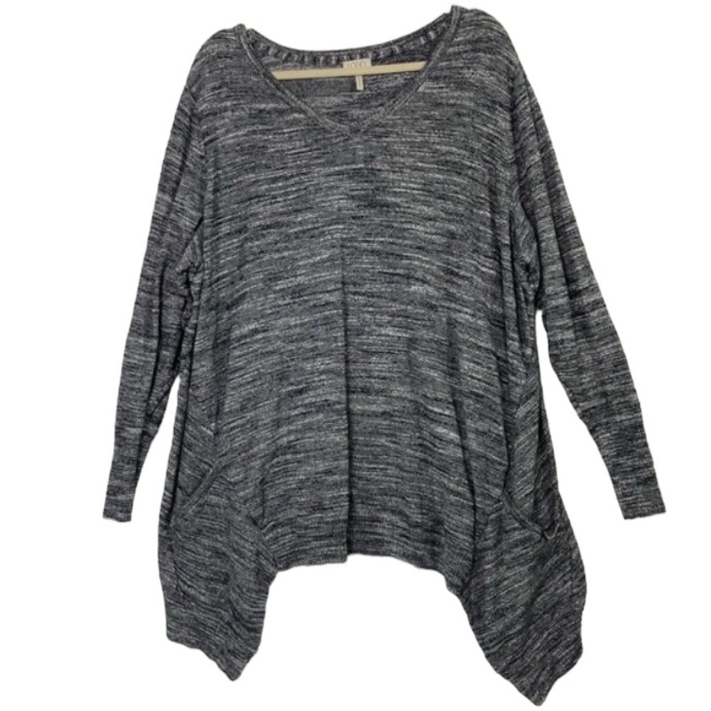 Logo Lori Goldstein Melange Cotton Cashmere Sweater A282340 Womens Gray Size 3X
